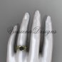 14kt yellow gold Fleur de Lis, Round Tahitian Black Cultured Pearl engagement ring VBP10024