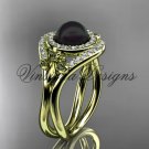 14kt yellow gold diamond Fleur de Lis, Round Tahitian Black Cultured Pearl engagement ring VBP10025 14kt yellow gold diamond Fleur de Lis, Round Tahitian Black Cultured Pearl engagement ring VBP10025