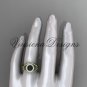14kt yellow gold diamond Fleur de Lis, Round Tahitian Black Cultured Pearl engagement ring VBP10025