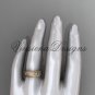 14kt two tone matte finish gold, floral engagement ring, wedding band VF301023B