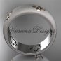 14kt platinum matte finish, floral, two tone engagement ring, wedding band VF301023G