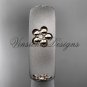 14kt two tone matte finish gold, floral engagement ring, wedding band VF301023B