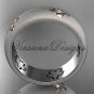14kt two tone matte finish gold, floral engagement ring, wedding band VF301023B