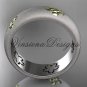 14kt platinum matte finish, floral, two tone engagement ring, wedding band VF301023G