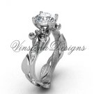 Platinum diamond leaf and vine, Fleur de Lis, Moissanite engagement ring VD20831 Platinum diamond leaf and vine, Fleur de Lis, Moissanite engagement ring VD20831