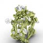 14k yellow gold diamond leaf and vine, Fleur de Lis engagement set VD20859S