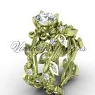 14k yellow gold diamond leaf and vine, Fleur de Lis, Moissanite engagement set VD20859S 14k yellow gold diamond leaf and vine, Fleur de Lis, Moissanite engagement set VD20859S
