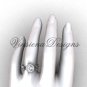 14kt white gold diamond Fleur de Lis, halo engagement ring VD20889