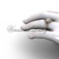 14kt rose gold diamond Fleur de Lis, halo engagement ring VD20889