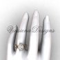 14kt rose gold diamond Fleur de Lis, halo engagement ring VD20889