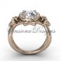 14kt rose gold diamond Fleur de Lis, halo, eternity, Moissanite engagement ring VD20889