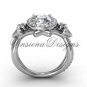 Platinum  diamond Fleur de Lis, halo, eternity, Moissanite engagement ring VD20889