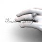 Platinum  diamond Fleur de Lis, halo, eternity, Moissanite engagement ring VD20889