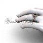 14kt rose gold diamond Fleur de Lis, halo, eternity, Black Diamond engagement ring VD20889