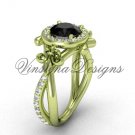 14kt yellow gold diamond Fleur de Lis, halo, eternity, Black Diamond engagement ring VD20889 14kt yellow gold diamond Fleur de Lis, halo, eternity, Black Diamond engagement ring VD20889