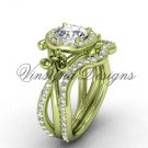 14kt yellow gold diamond Fleur de Lis, halo engagement ring, wedding band, engagement set VD20889S 14kt yellow gold diamond Fleur de Lis, halo engagement ring, wedding band, engagement set VD20889S
