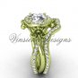 14kt yellow gold diamond Fleur de Lis, halo engagement ring, wedding band, engagement set VD20889S