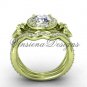 14kt yellow gold diamond Fleur de Lis, halo engagement ring, Moissanite engagement set VD20889S