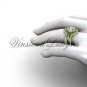 14kt yellow gold diamond, Fleur de Lis engagement ring with double matching band VD20889S