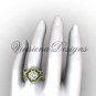 14kt yellow gold diamond, Fleur de Lis engagement ring with double matching band VD20889S