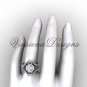 Platinum  diamond, Fleur de Lis engagement ring with double matching band VD20889S