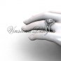 14kt white gold diamond, engagement ring with double matching band, Moissanite , VD20889S