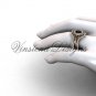 14kt rose gold diamond, Fleur de Lis engagement ring , Black Diamond engagement set VD20889S