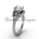 14kt white gold diamond Fleur de Lis, eternity engagement ring VD208125 14kt white gold diamond Fleur de Lis, eternity engagement ring VD208125
