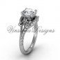 14kt white gold diamond Fleur de Lis, eternity engagement ring VD208125
