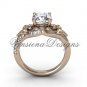 14kt rose gold diamond Fleur de Lis, eternity engagement ring VD208125