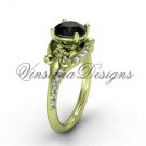 14kt yellow gold diamond Fleur de Lis, eternity, Black Diamond engagement ring VD208125 14kt yellow gold diamond Fleur de Lis, eternity, Black Diamond engagement ring VD208125