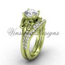 14kt yellow gold diamond Fleur de Lis, eternity engagement ring, engagement set VD208125S 14kt yellow gold diamond Fleur de Lis, eternity engagement ring, engagement set VD208125S