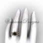 14kt rose gold diamond Fleur de Lis, eternity ring, Black Diamond engagement set VD208125