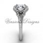 14kt white gold diamond Fleur de Lis, eternity engagement ring VD208126
