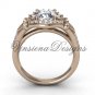 14kt rose gold diamond Fleur de Lis, eternity engagement ring VD208126