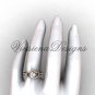 14kt rose gold diamond Fleur de Lis, eternity engagement ring, engagement set VD208126S