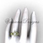 14k yellow gold diamond Fleur de Lis, eternity engagement ring, Moissanite engagement set VD208126S