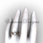 14kt rose gold leaf and vine, Fleur de Lis engagement ring VD208223