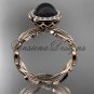 14kt rose gold, pearl, diamond, leaf and vine, halo engagement ring VFBP301021