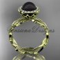 14kt yellow gold, pearl, diamond, leaf and vine, halo engagement ring VFBP301021