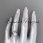 14kt white gold, pearl, diamond, leaf and vine, halo engagement ring VFP301019