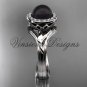 14kt white gold, pearl, diamond, leaf and vine, halo engagement ring VFBP301019