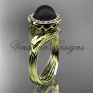 14kt yellow gold, pearl, diamond, leaf and vine, halo engagement ring VFBP301019