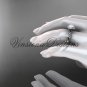 Platinum, pearl, diamond, leaf and vine,halo engagement ring VFP301018