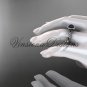 14kt white gold, pearl, diamond, leaf and vine, halo engagement ring VFBP301018