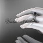 Platinum, pearl, diamond, leaf and vine, halo engagement ring VFBP301018