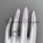 Platinum, pearl, flower, halo engagement ring VFP301017