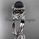 14kt white gold, pearl, flower, halo engagement ring VFBP301017