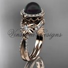 14kt rose gold, pearl, flower, halo engagement ring VFBP301017