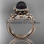 14kt rose gold, pearl, flower, halo engagement ring VFBP301017